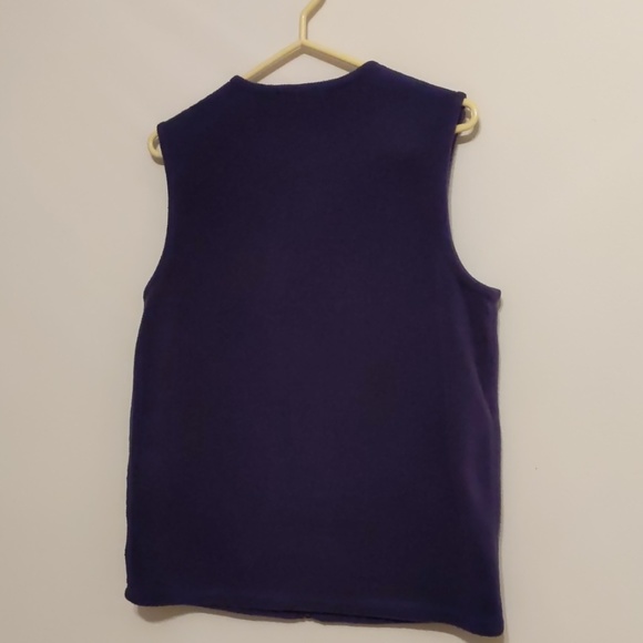 Cozy Vest Holiday Joy Xmas  Zip Up Size M Navy - Picture 4 of 5